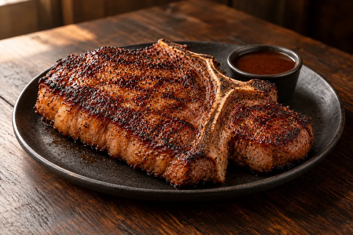T-bone steak with grill marks